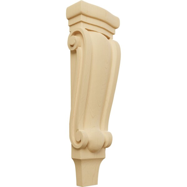 Ekena Millwork 5 1/8"W x 2 3/8"D x 15 1/2"H Medium Traditional Pilaster Wood Corbel, Alder CORW05X02X16PTAL - main